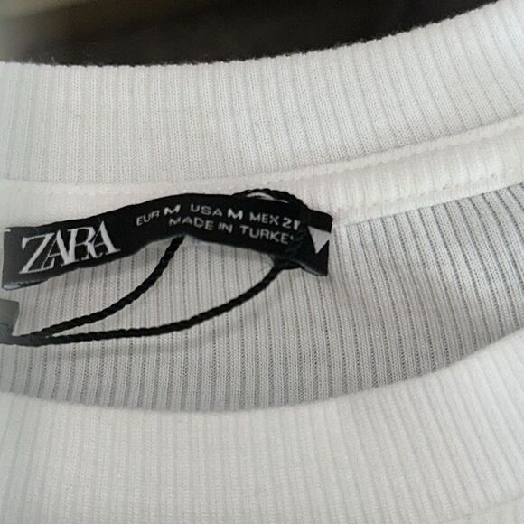 ZARA | White | RUCHED RIBBED TOP - Picture 8 of 9